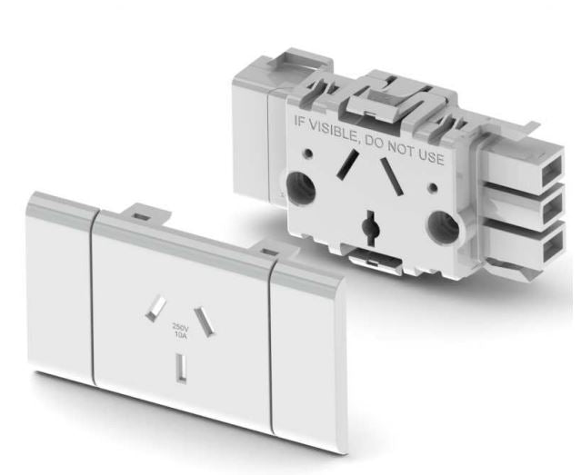 1 (Single) GPO Module - VERTICAL GPO with DETACHABLE FACIA - The Softwiring Shop - Electrical Soft Wiring