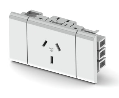 1 (Single) GPO Module - VERTICAL GPO with DETACHABLE FACIA - The Softwiring Shop - Electrical Soft Wiring