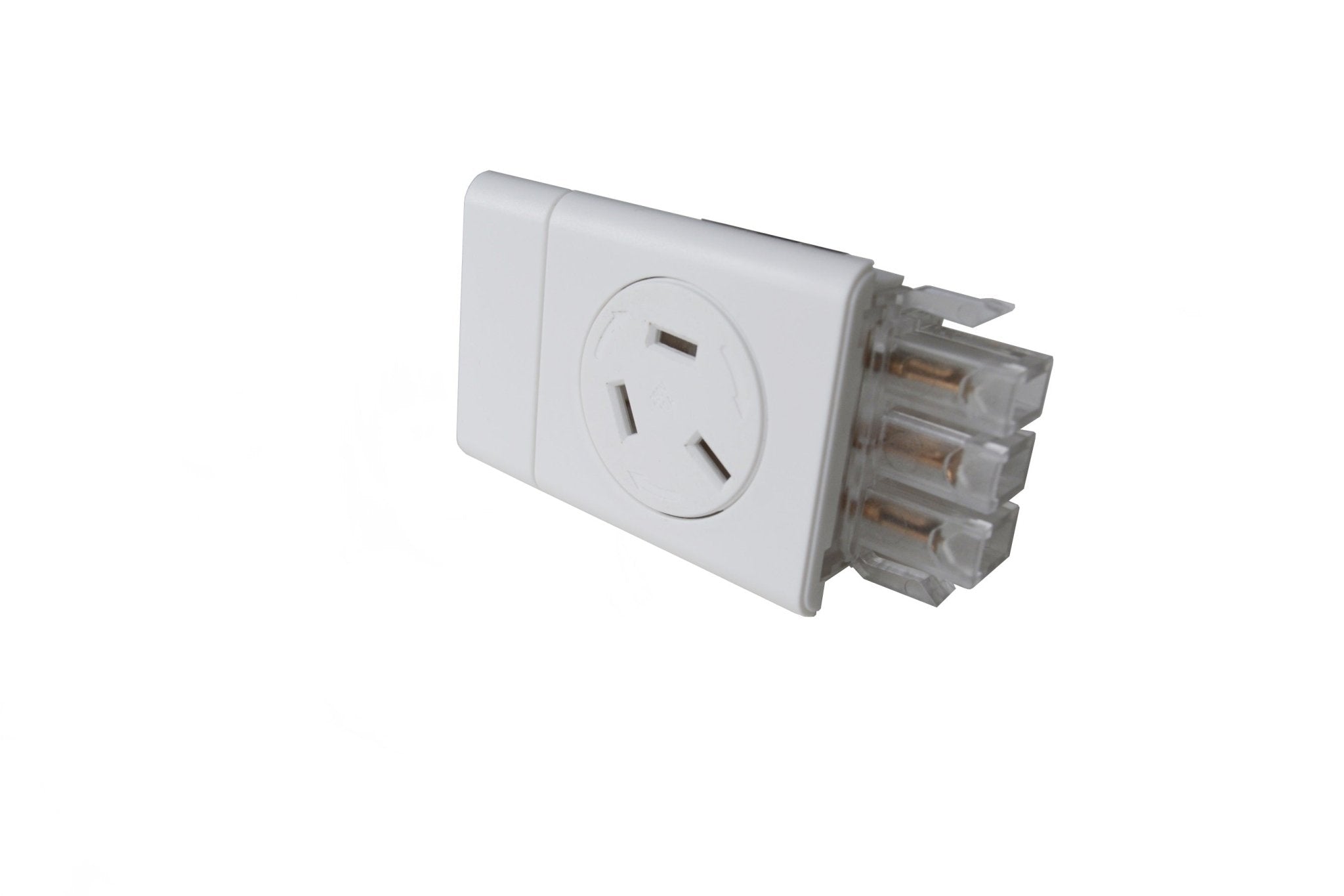 1 (Single) GPO Module with ROTATING FACE short fascia - The Softwiring Shop - Electrical Soft Wiring