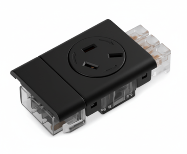 1 (Single) GPO Module with ROTATING FACE short fascia - The Softwiring Shop - Electrical Soft Wiring