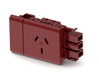 1 (Single) GPO Module with short facia - VERTICAL GPO with DETACHABLE FACIA - The Softwiring Shop - Electrical Soft Wiring