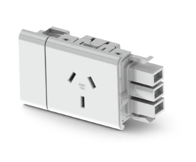 1 (Single) GPO Module with short facia - VERTICAL GPO with DETACHABLE FACIA - The Softwiring Shop - Electrical Soft Wiring