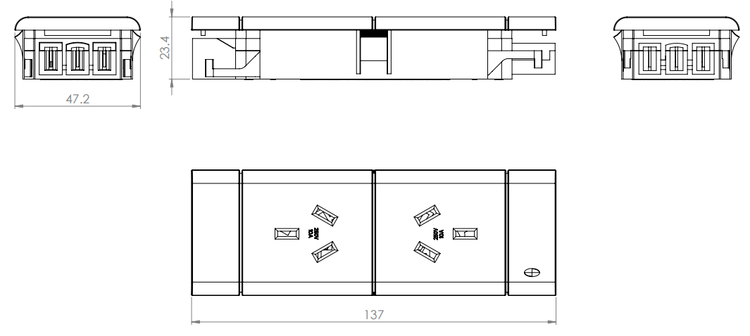 2 (Double) GPO Module - ROTATED GPO'S - The Softwiring Shop - Electrical Soft Wiring