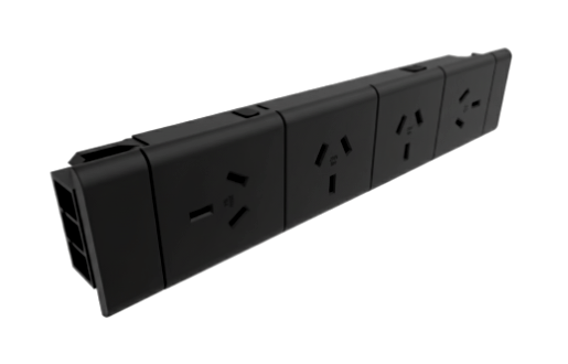 4 (Quad) GPO Module - ROTATED END GPO'S - The Softwiring Shop - Electrical Soft Wiring