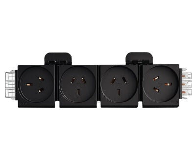 SNAP-FIT 4 (Quad) GPO Module - ROTATED END GPO'S