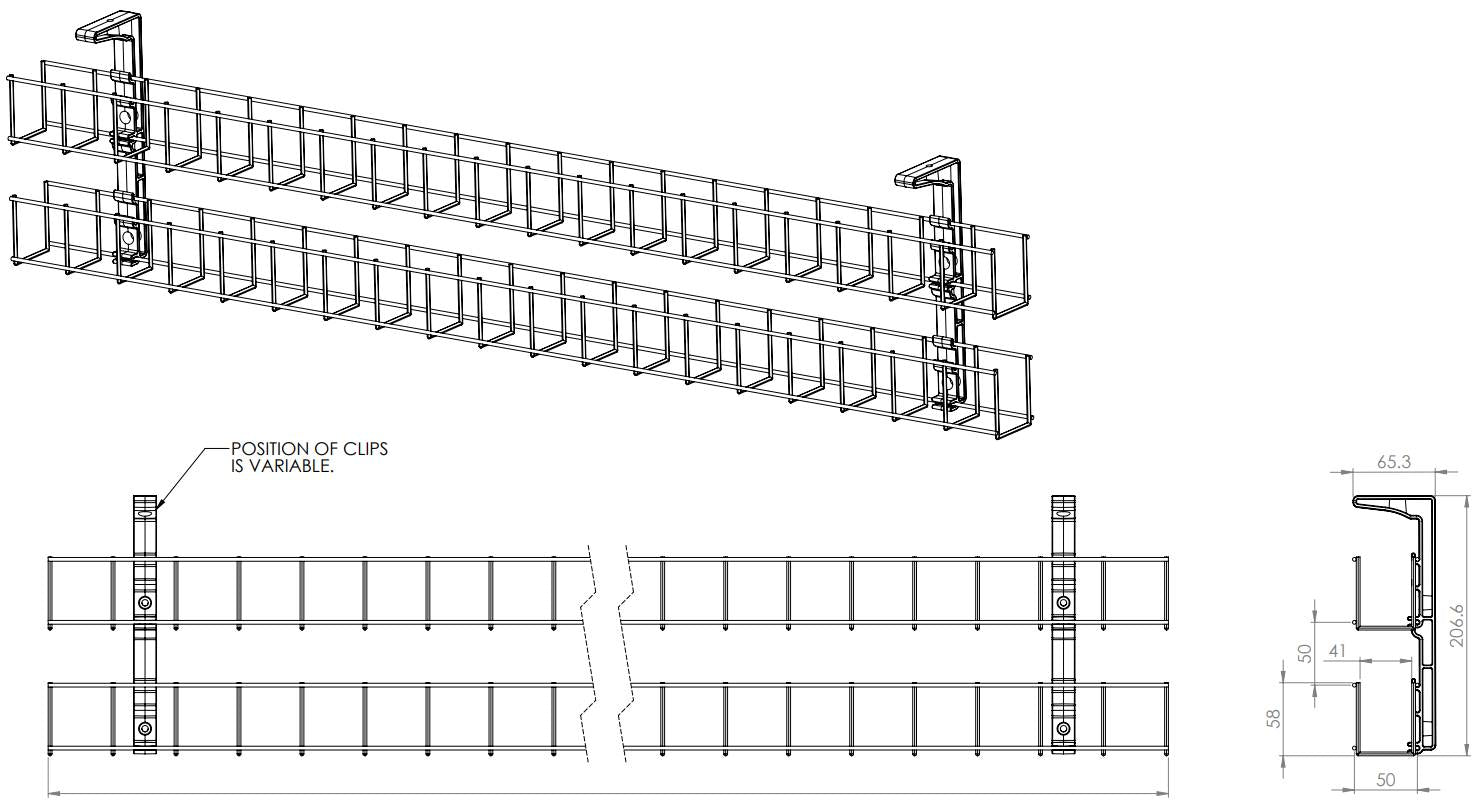 Cable Basket - 2 Tier - The Softwiring Shop - Cable Management