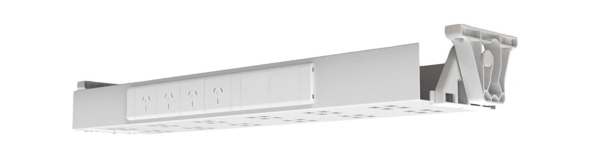Cable Tray & Brackets - Single Tier with 4 (Quad) GPO's HINGED EASY ACCESS - The Softwiring Shop - Cable Management