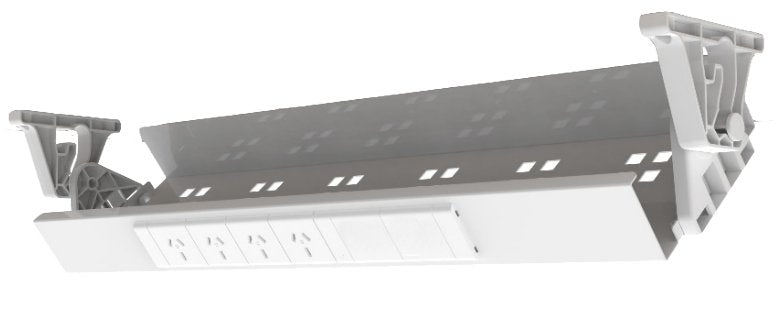 Cable Tray & Brackets - Single Tier with 4 (Quad) GPO's HINGED EASY ACCESS - The Softwiring Shop - Cable Management