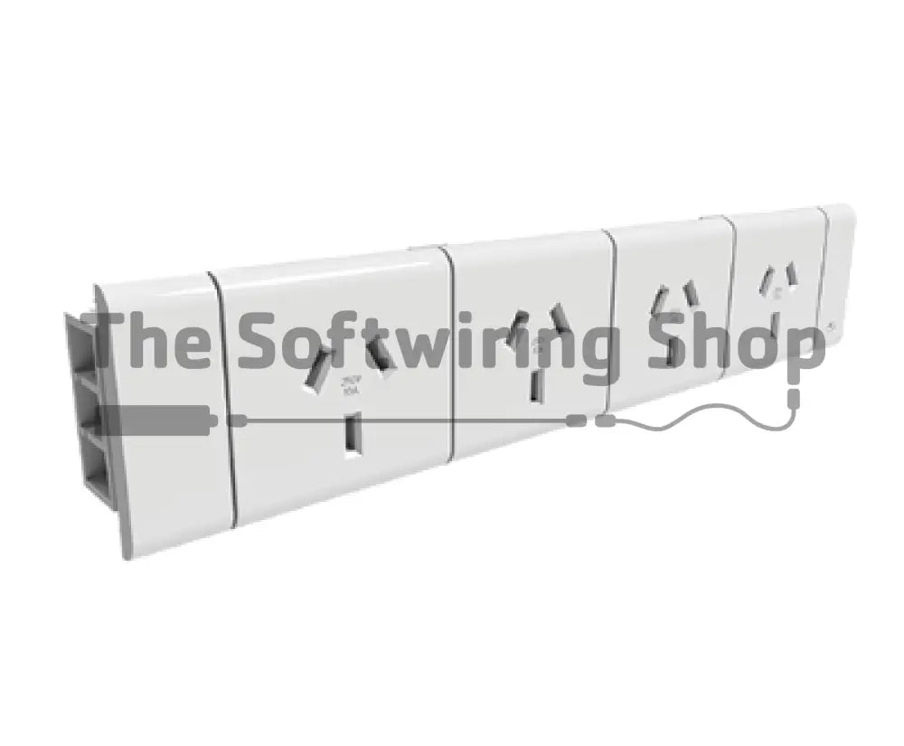 Cable Tray & Brackets - Single Tier with 4 (Quad) GPO's HINGED EASY ACCESS - The Softwiring Shop - Cable Management