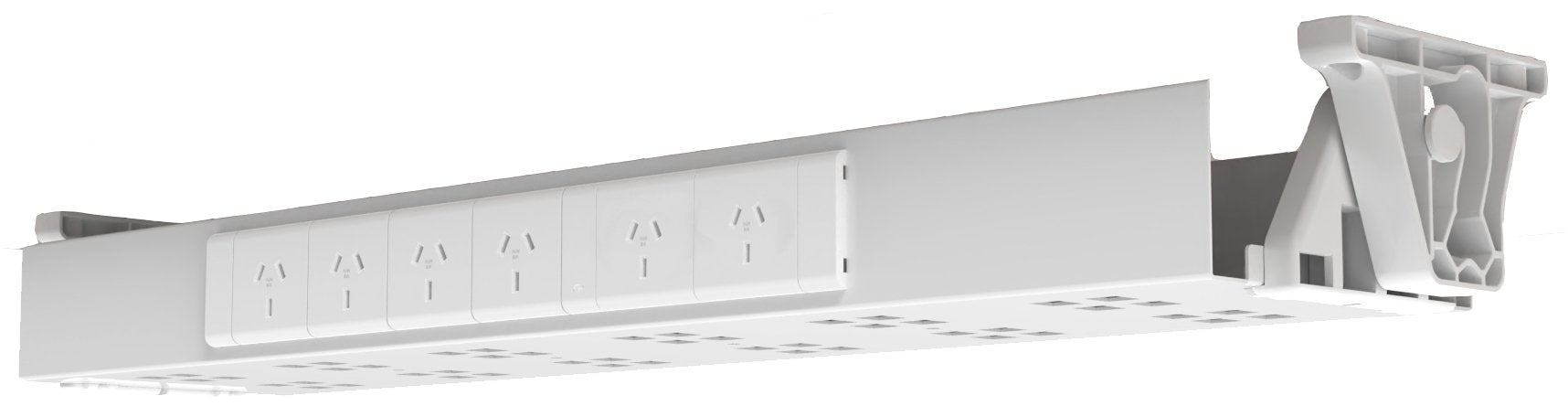 Cable Tray & Brackets - Single Tier with 6 (Six) GPO's HINGED EASY ACCESS - The Softwiring Shop - Cable Management