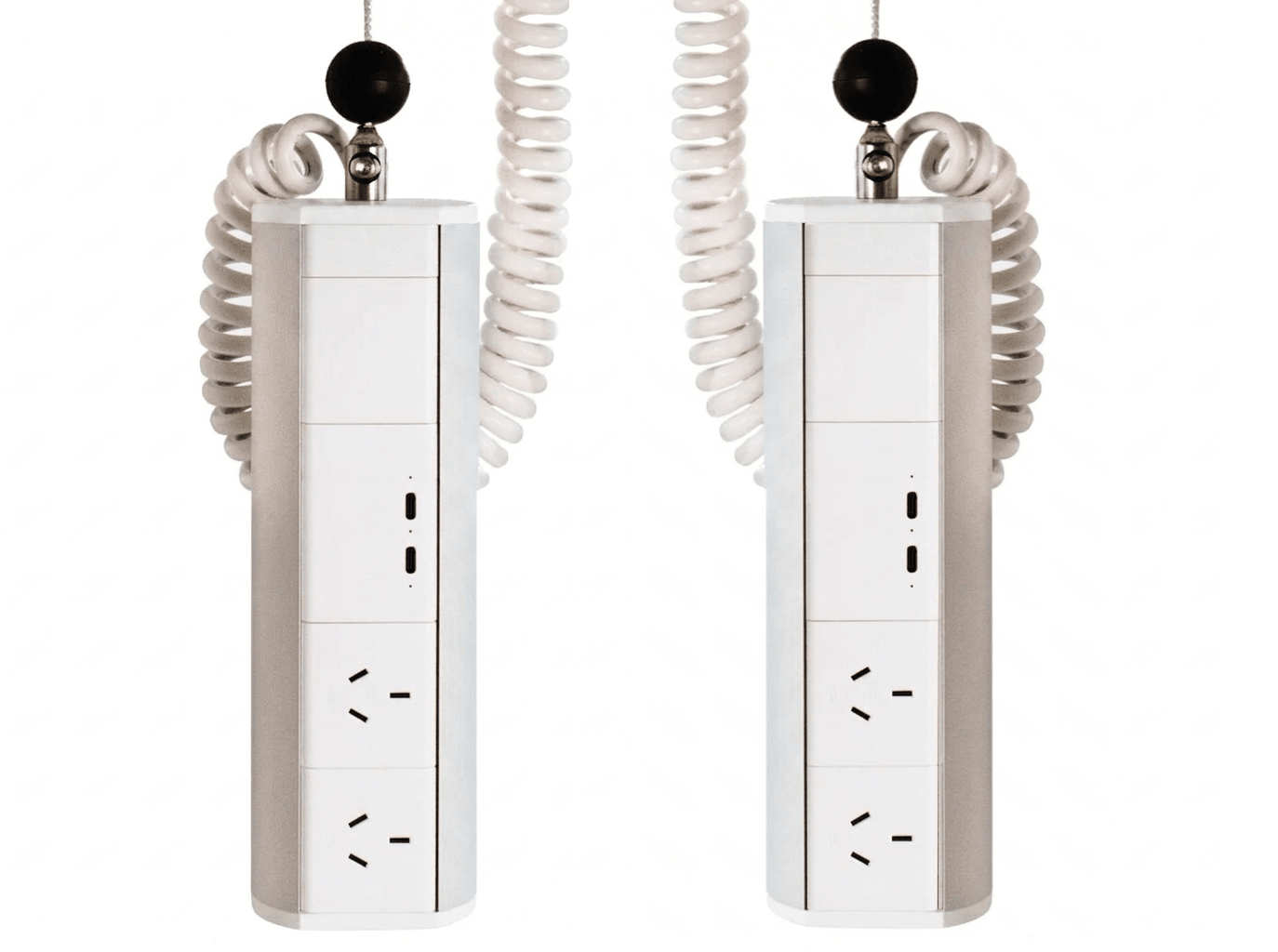 Elevate MANUAL Retractable Power - 2 (Double) GPO Points & USB C/C (65W SHARED) to both faces - The Softwiring Shop - Electrical Softwiring