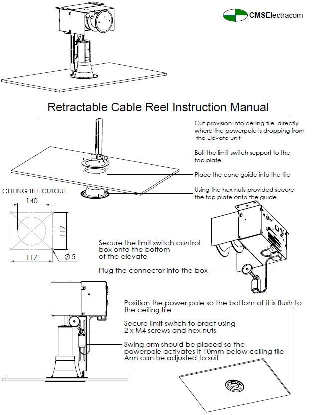 Elevate MOTORISED Retractable Power - 4 GPO's Points & USB A/A - The Softwiring Shop - Electrical Softwiring