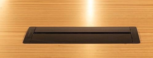 In - Desk Box - ACCEDE: Dual Lid, 4 (Quad) GPO'S & 8 (Eight) Data Ports - The Softwiring Shop - Electrical Soft Wiring