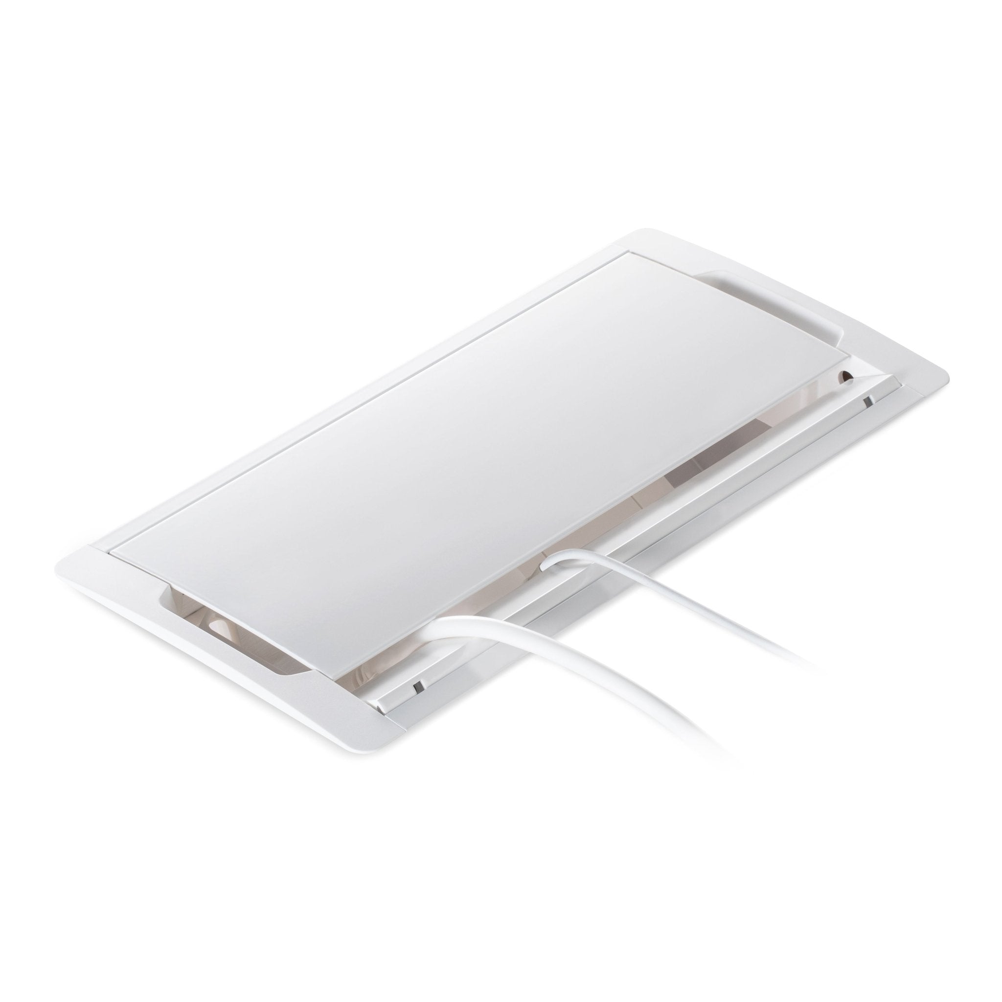 In - Desk Box - ACCEDE: Single Lid, 2 (Double) GPO'S & 3 (Triple) Data Ports - The Softwiring Shop - Electrical Soft Wiring