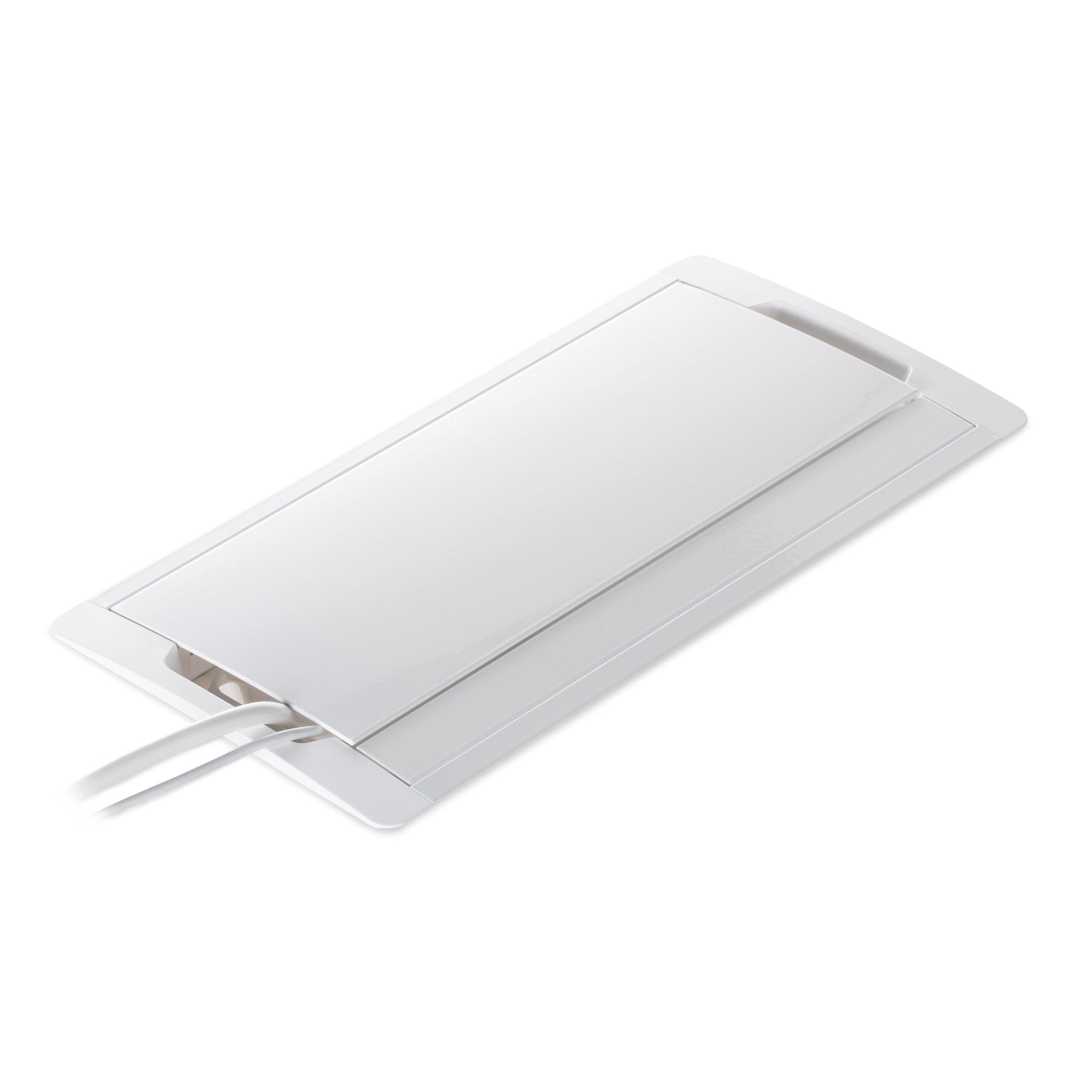 In - Desk Box - ACCEDE: Single Lid, 4 (Quad) GPO'S, USB A/C Fast - Charging Outlets & 4 Data Ports - The Softwiring Shop - Electrical Soft Wiring