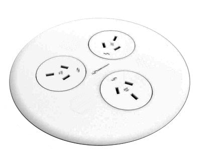 In - Desk Module - BLINKY: 3 (Triple) GPO'S with 1500mm 3 - Pin Plug Lead - The Softwiring Shop - Electrical Soft Wiring