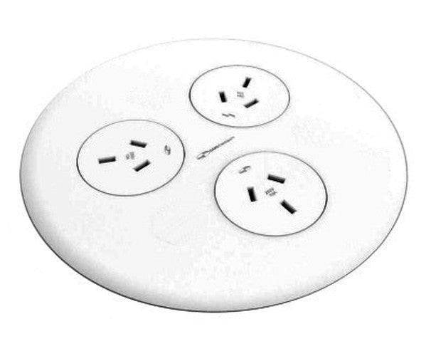 In - Desk Module - BLINKY: 3 (Triple) GPO'S with 1500mm 3 - Pin Plug Lead - The Softwiring Shop - Electrical Soft Wiring