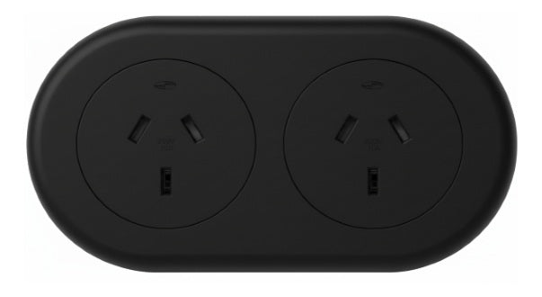 In - Desk Module - ECHO: 2 (Double) GPO'S, 1500mm Lead with 3 - Pin Plug Lead - The Softwiring Shop - Electrical Soft Wiring