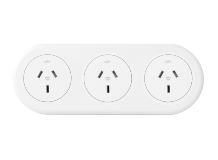 In - Desk Module - ECHO: 3 (Triple) GPO'S, 1500mm Lead with 3 - Pin Plug Lead - The Softwiring Shop - Electrical Soft Wiring