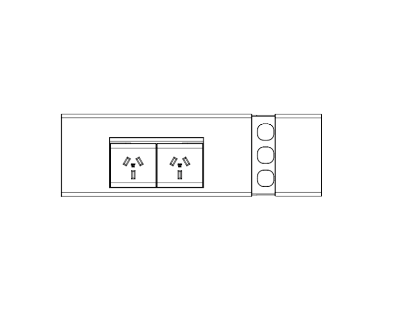 In - Desk Module - FLIP Surface Mount: 2 (Double) GPO'S and 3 (Triple) Data Ports (Sliding Cover) - The Softwiring Shop