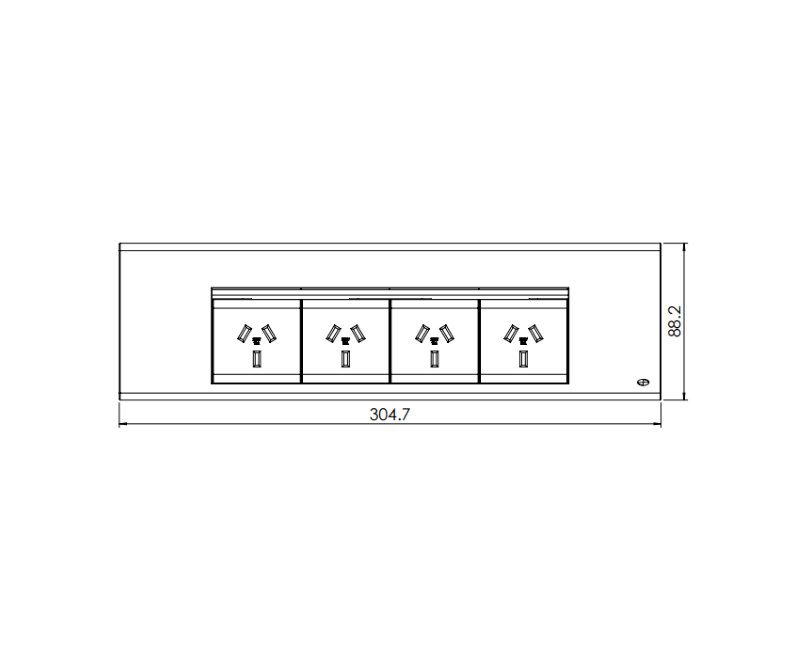 In - Desk Module - FLIP Surface Mount: 4 (Quad) GPO'S - The Softwiring Shop - Electrical Soft Wiring
