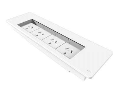 In - Desk Module - FLIP Surface Mount: 4 (Quad) GPO'S - The Softwiring Shop - Electrical Soft Wiring