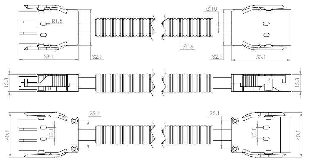 Leads - INTERCONNECTING with CLEAR CONDUIT LEAD - The Softwiring Shop - Electrical Soft Wiring