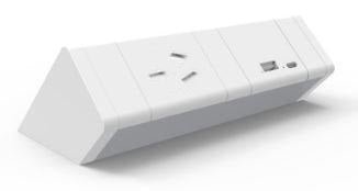 Power Rail - ATHENA 2: 1 (Single) ROTATED GPO & USB A/C Fast - Charging Outlets with 1000mm Tag Lead and D Splitter