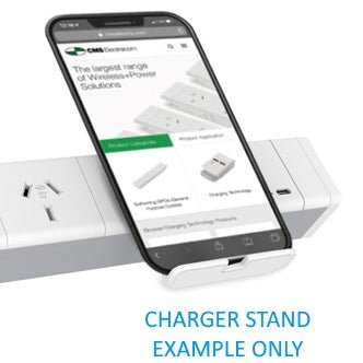 Power Rail - ATHENA 2: 2 (Double) GPO'S, Wireless Charger Stand & USB A/C - The Softwiring Shop - Electrical Soft Wiring