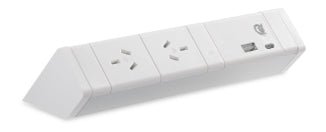 Power Rail - ATHENA 2: 2 (Double) ROTATED GPO'S & USB A/C Fast - Charging Outlets with 1000mm Tag Lead and D Splitter - The Softwiring Shop - Electrical Soft Wiring