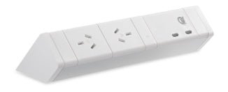 Power Rail - ATHENA 2: 2 (Double) ROTATED GPO'S, USB C/C Fast - Charging Outlets with 1000mm Tag Lead and D Splitter - The Softwiring Shop - Electrical Soft Wiring