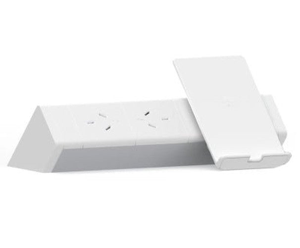 Power Rail (DOMESTIC) - ATHENA 2: 2x GPO'S & Wireless Charger Stand 3 - Pin Plug Lead - The Softwiring Shop
