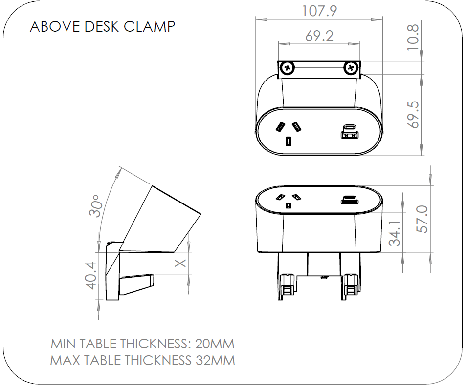 Power Rail - NOVA DUO: 1 (Single) GPO, USB A/C Fast - Charging Outlets with 1500mm 3 - Pin Plug Lead - The Softwiring Shop - Electrical Soft Wiring