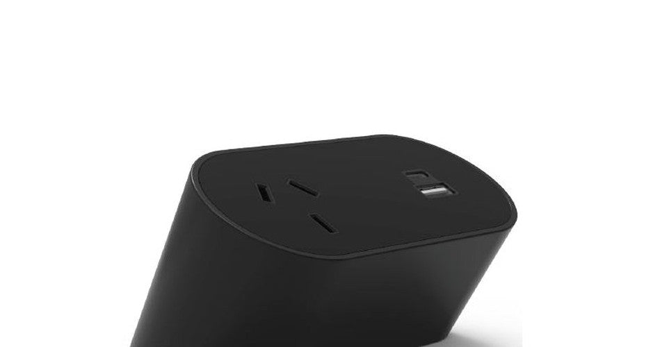 Power Rail - NOVA DUO: 1 (Single) GPO, USB A/C Fast - Charging Outlets with 1500mm 3 - Pin Plug Lead - The Softwiring Shop - Electrical Soft Wiring