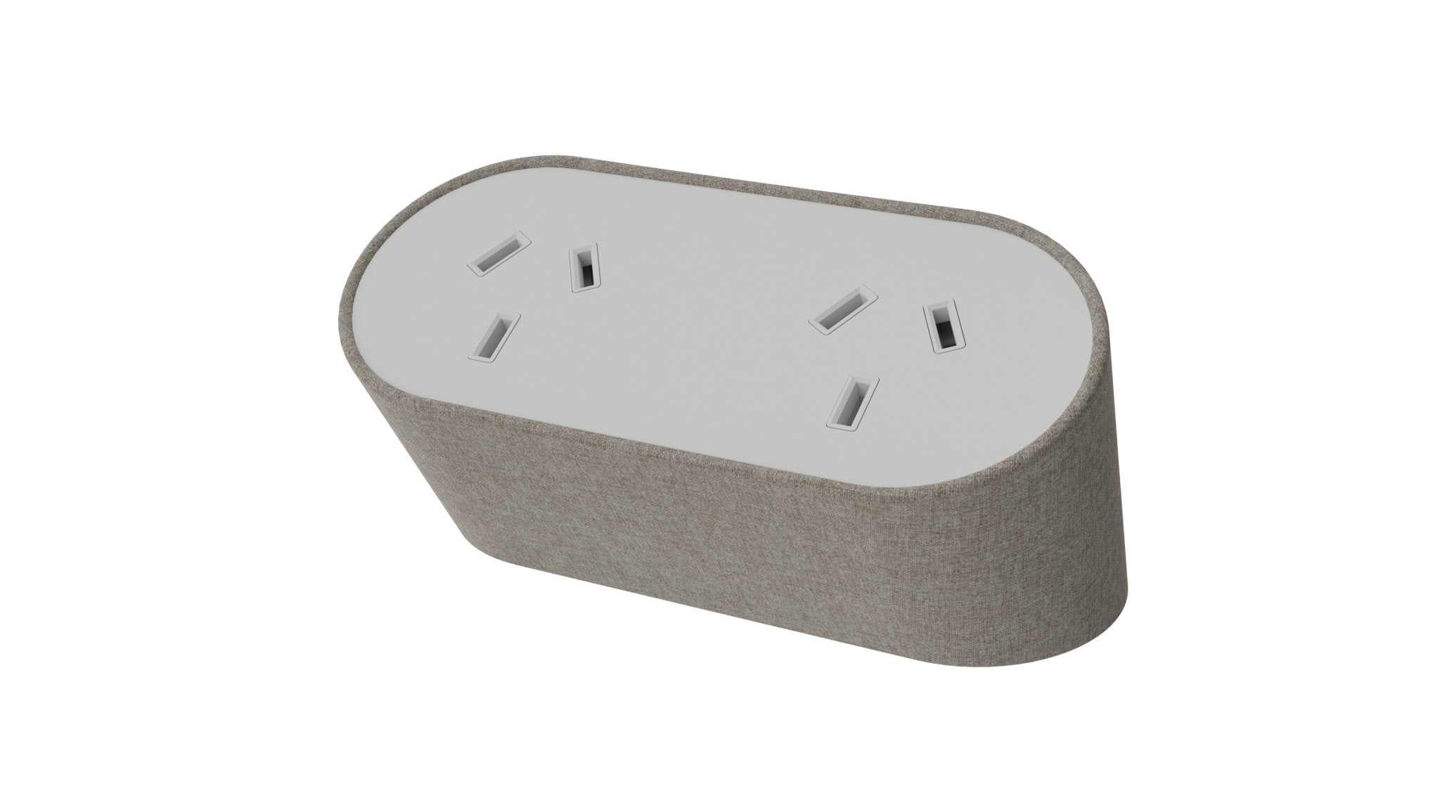 Power Rail - NOVA DUO Fabric Wrapped: 2 (Double) GPO'S with 1000mm Tag Lead and D Splitter - The Softwiring Shop - Electrical Soft Wiring