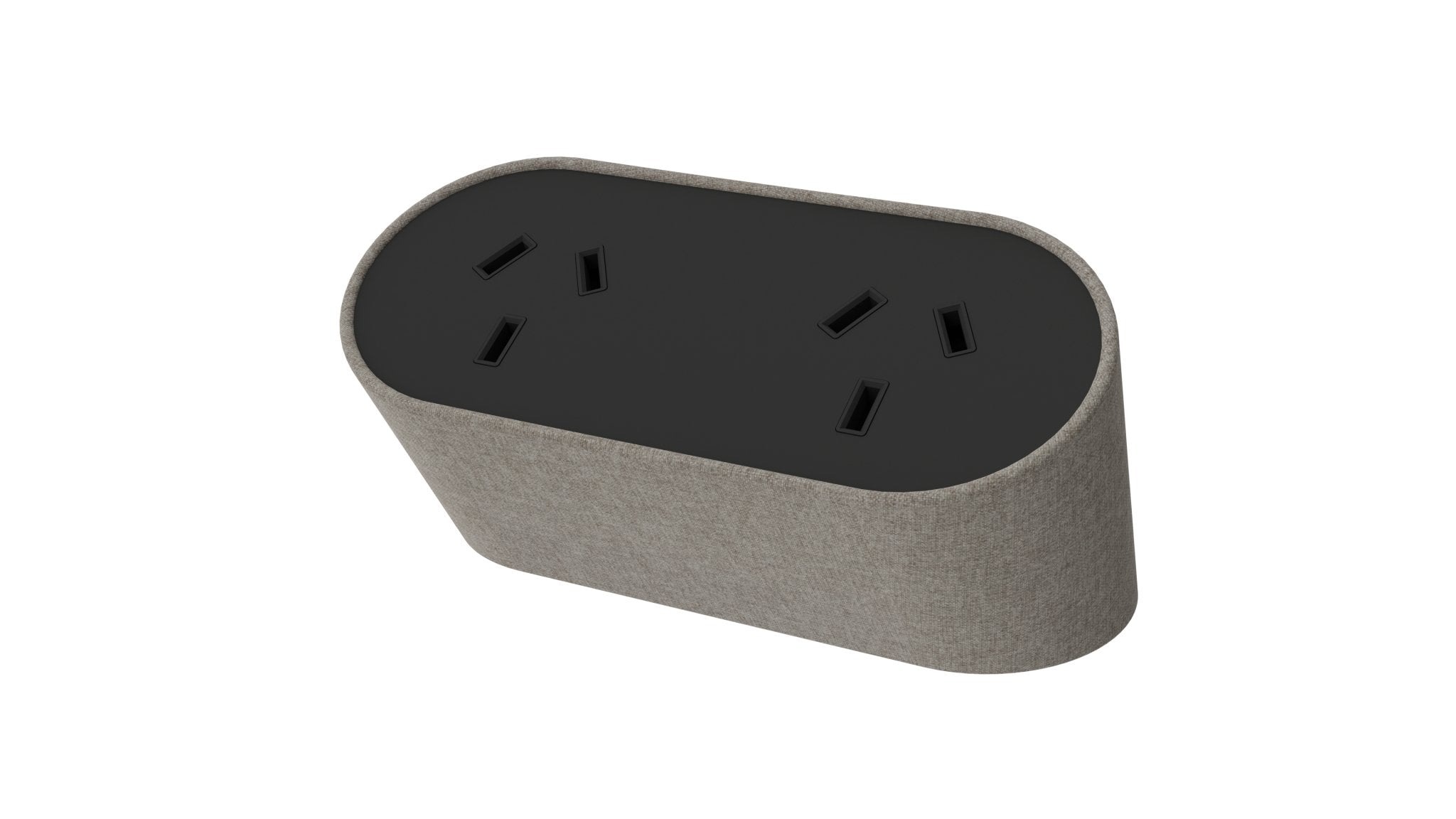 Power Rail - NOVA DUO Fabric Wrapped: 2 (Double) GPO'S with 1000mm Tag Lead and D Splitter - The Softwiring Shop - Electrical Soft Wiring