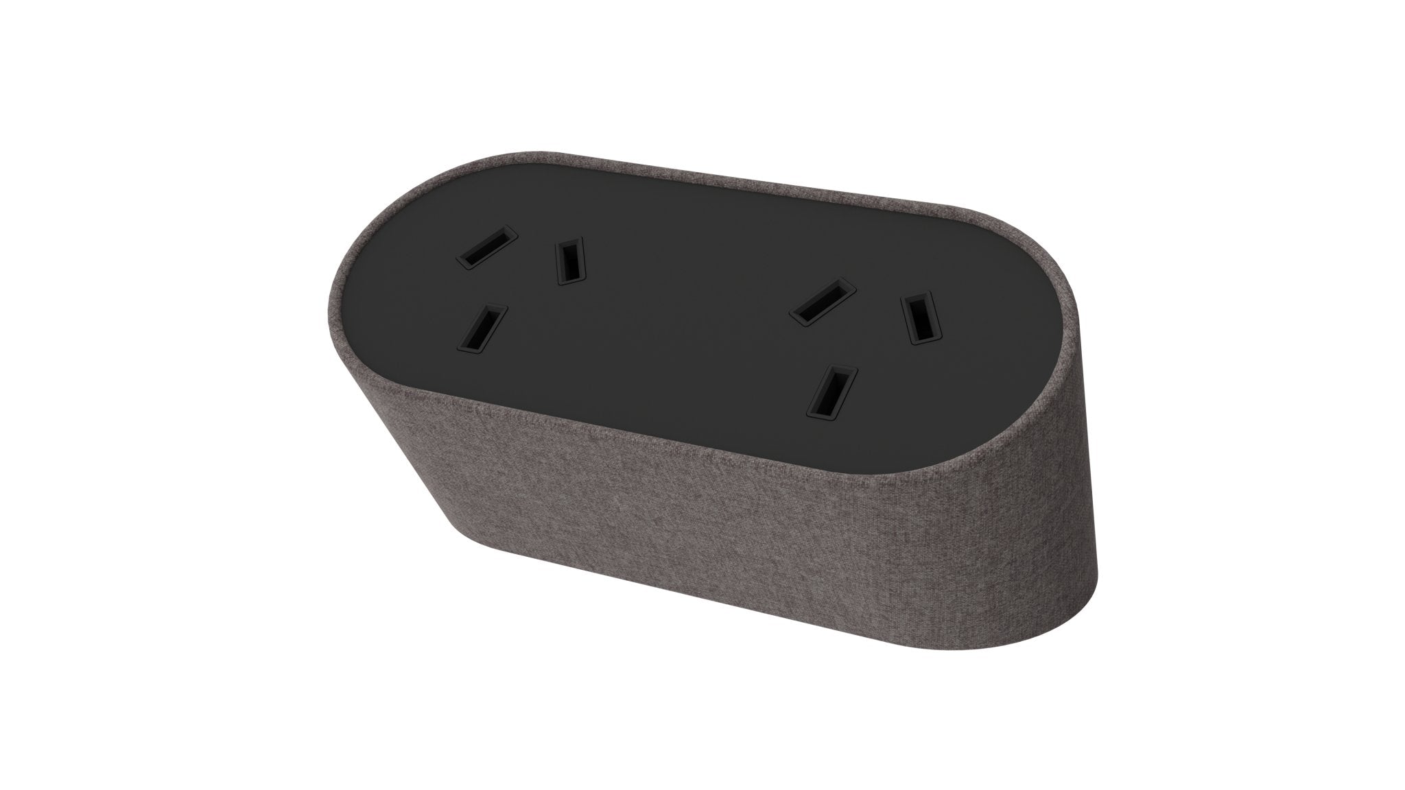 Power Rail - NOVA DUO Fabric Wrapped: 2 (Double) GPO'S with 1000mm Tag Lead and D Splitter - The Softwiring Shop - Electrical Soft Wiring