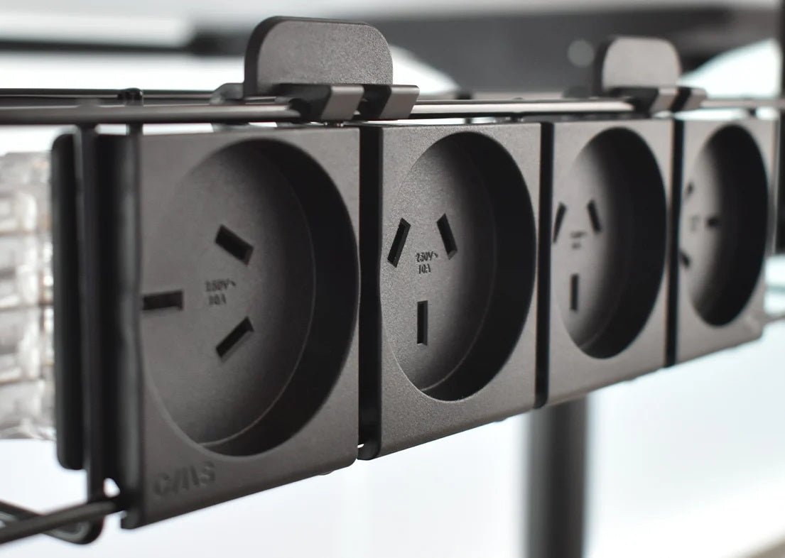 SNAP-FIT 4 (Quad) GPO Module - ROTATED END GPO'S - The Softwiring Shop - Electrical Soft Wiring
