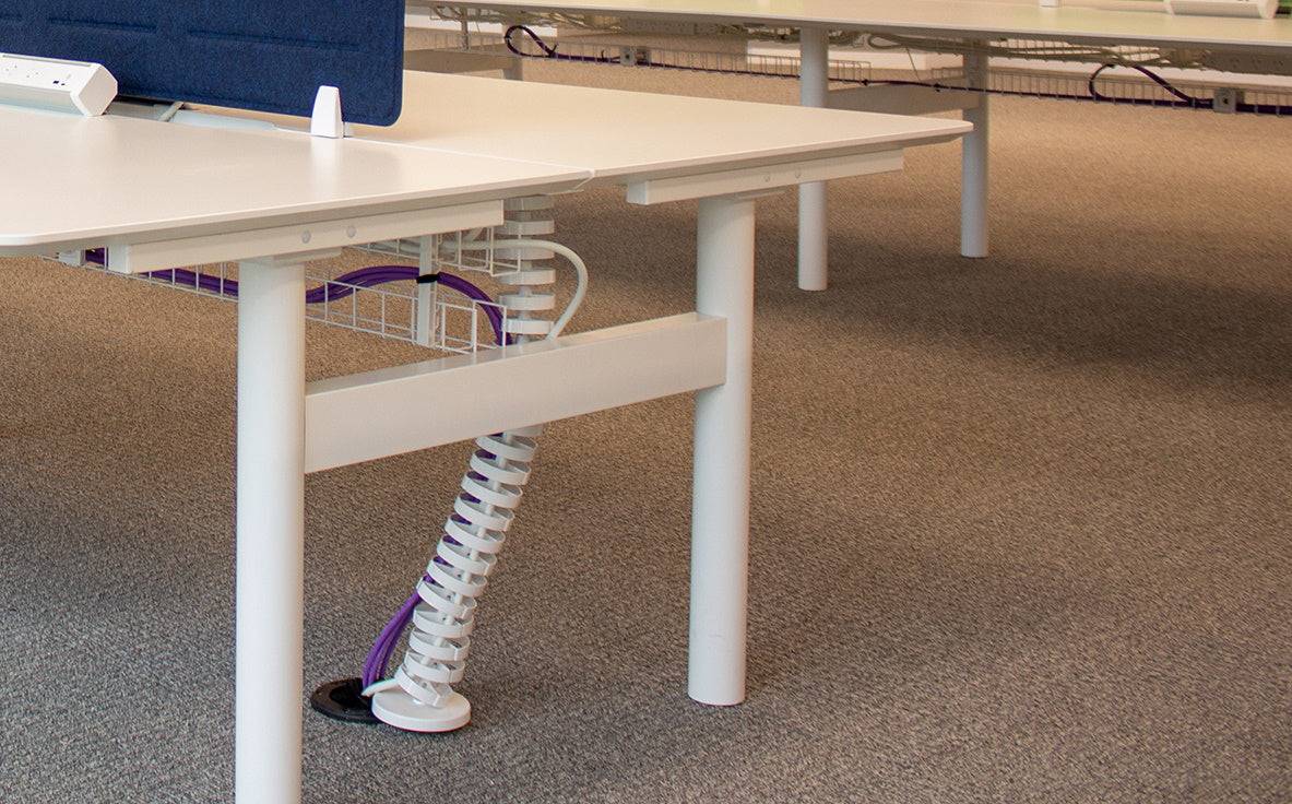 Umbilical Cord - CIRQLATE: 770mmL Floor to Desk kit ROUND BASE - The Softwiring Shop - Cable Management