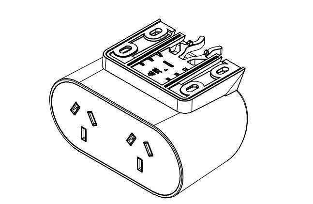Undermount Rail - NOVA DUO: 2 (Two) GPO with 1000mm Tag Lead and D Splitter - The Softwiring Shop - Electrical Soft Wiring