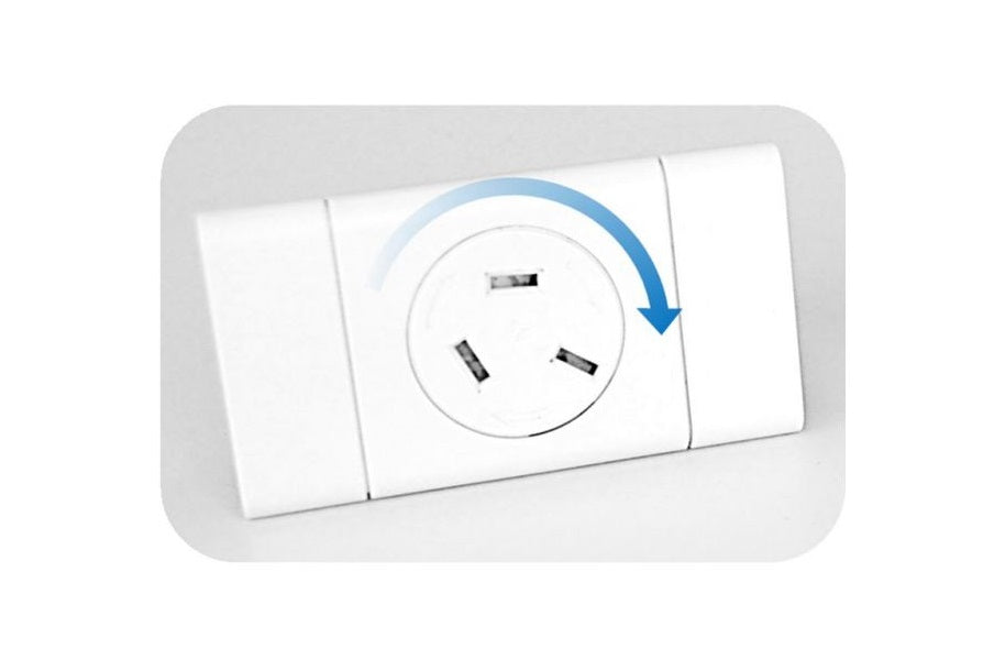 1 (Single) GPO Module with ROTATING FACE - The Softwiring Shop - Electrical Soft Wiring