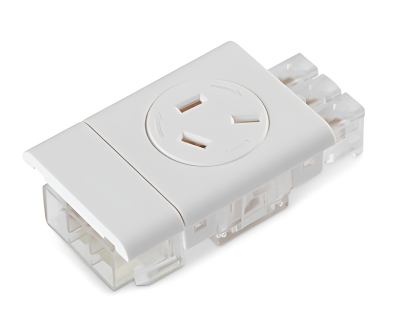 1 (Single) GPO Module with ROTATING FACE short fascia - The Softwiring Shop - Electrical Soft Wiring