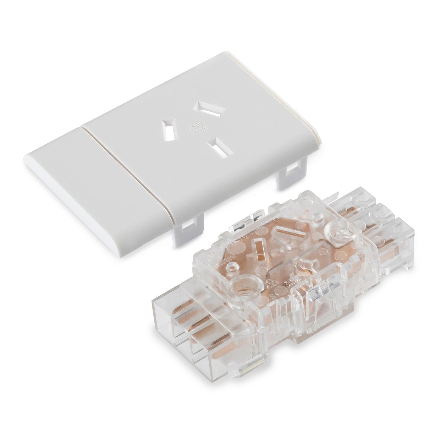 1 (Single) GPO Module with short facia - VERTICAL GPO with DETACHABLE FACIA - The Softwiring Shop - Electrical Soft Wiring