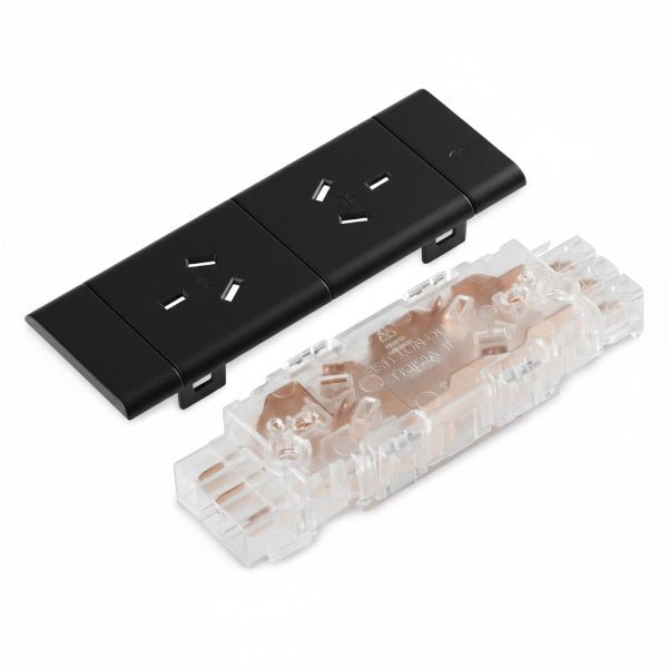 2 (Double) GPO Module - ROTATED GPO'S with DETACHABLE FACIA - The Softwiring Shop - Electrical Soft Wiring
