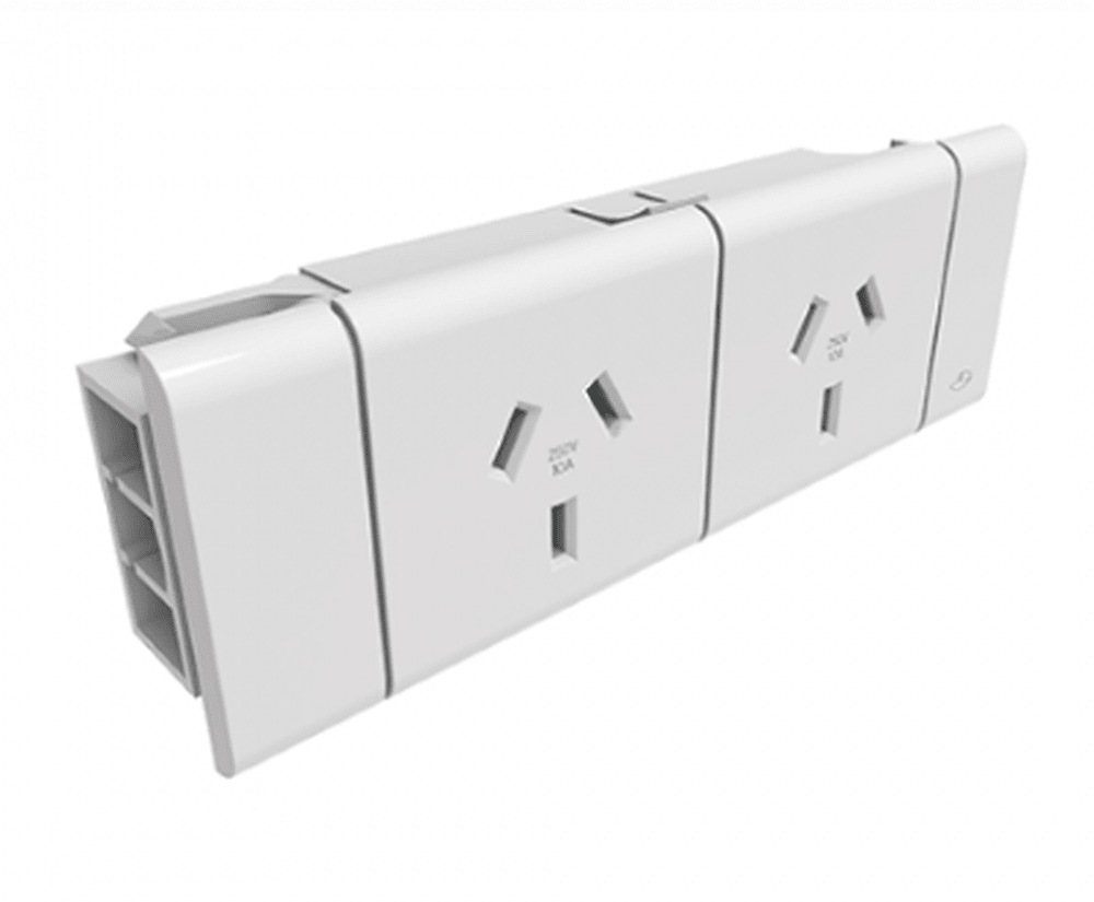 2 (Double) GPO Module - VERTICAL GPO'S - The Softwiring Shop - Electrical Soft Wiring
