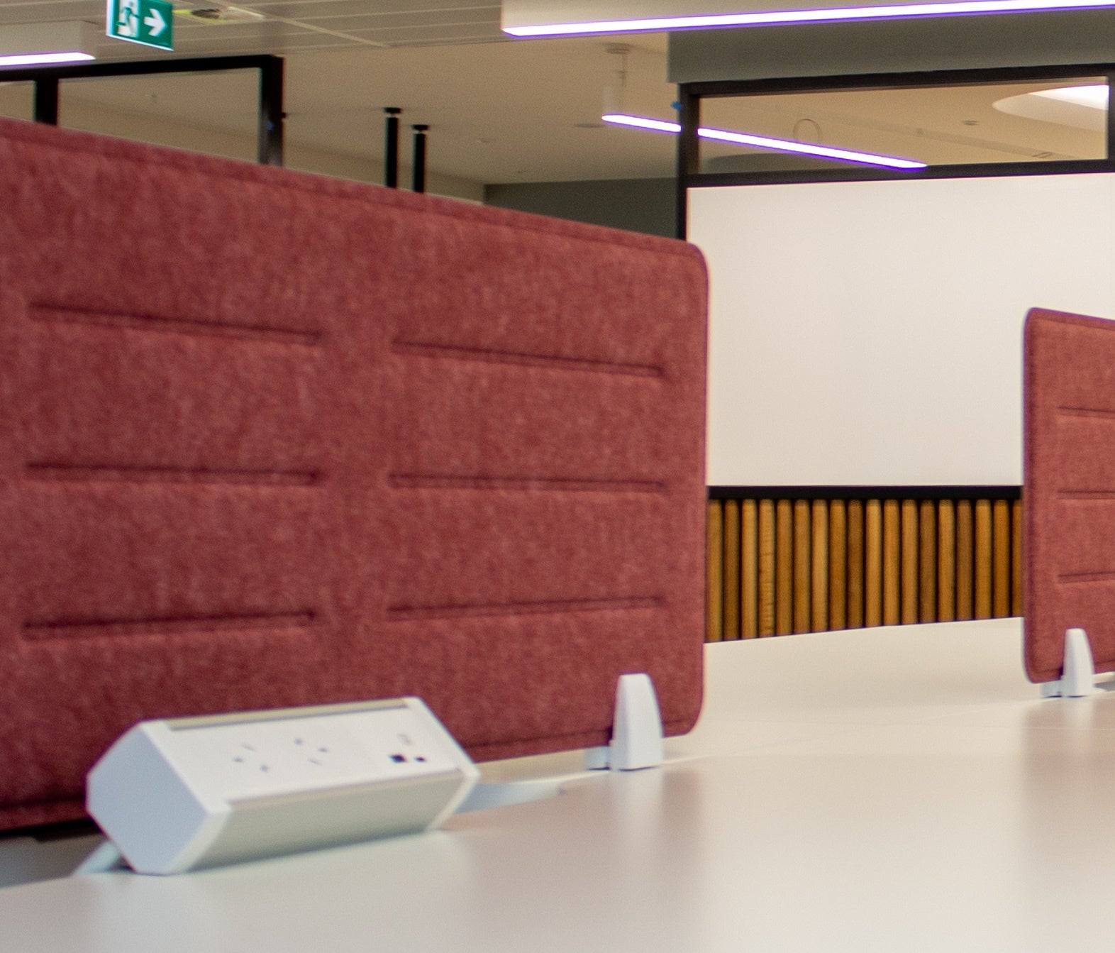 desk mounted Power rails with GPO's and USB A/C