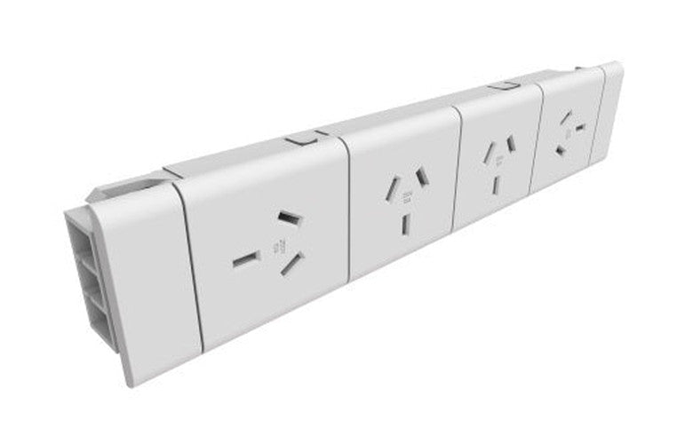 4 (Quad) GPO Module - ROTATED END GPO'S - The Softwiring Shop - Electrical Soft Wiring