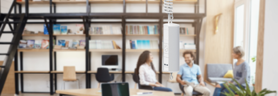 Ceiling mounted retractable power and USB module