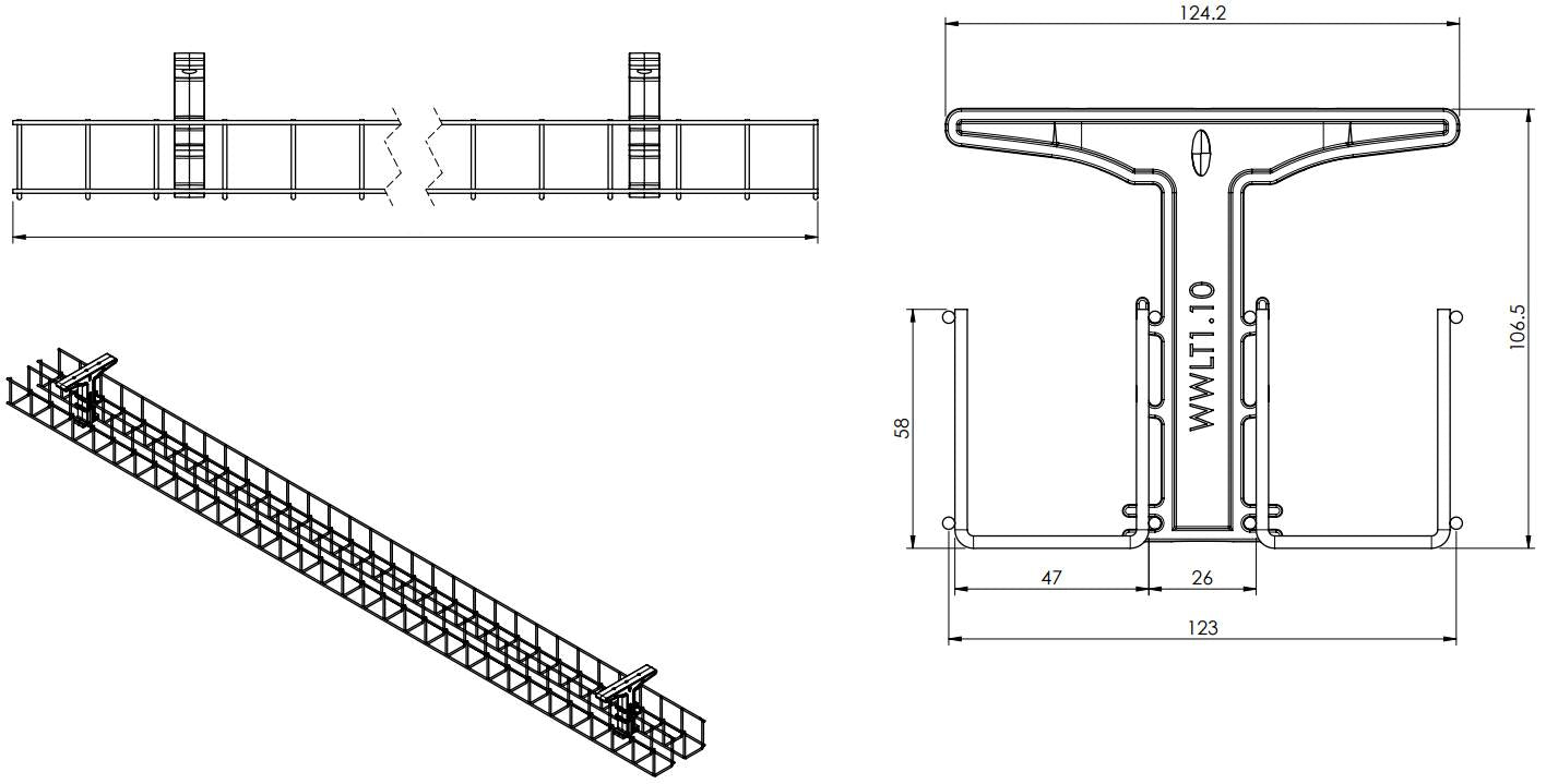 Cable Basket - 2 Channel - The Softwiring Shop - Cable Management