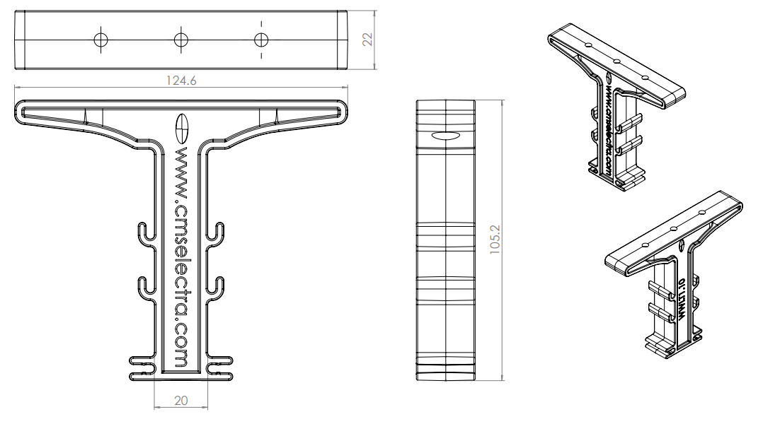 Cable Basket - T BRACKET only - The Softwiring Shop - 